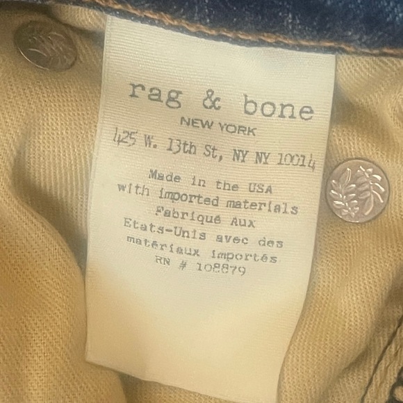 Rag & Bone El Cut Hem High Rise Skinny Size 25 Blue Jeans - Picture 8 of 11